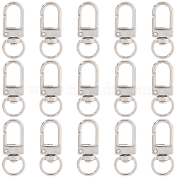 50Pcs Alloy Swivel Clasps, Swivel Snap Hook, Platinum, 33.5x13x6mm, Hole: 9x5.5mm(FIND-SC0014-80)