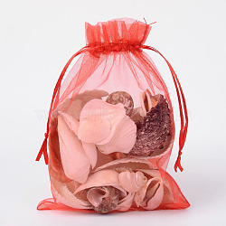 Organza Gift Bags with Drawstring, Jewelry Pouches, Wedding Party Christmas Favor Gift Bags, Red, 18x13cm(OP-R016-13x18cm-01)
