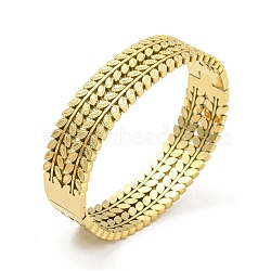 304 Stainless Steel Hollow Out Hinged Bangles for Women, Golden, 5/8 inch(1.6cm), Inner Diameter: 2-3/8x1-7/8 inch(6.1x4.85cm)(BJEW-D044-05B-G)