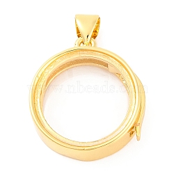 Rack Plating Brass Locket Pendants, with Plastic, Cadmium Free & Lead Free, Long-Lasting Plated, Real 18K Gold Plated, Ring, 20x18x6mm, Hole: 4x3mm(KK-F874-01G-08)