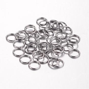 304 Stainless Steel Jump Rings, Open Jump Rings, Ring, Stainless Steel Color, 21 Gauge, 5.5x0.7mm, Inner Diameter: 4.1mm