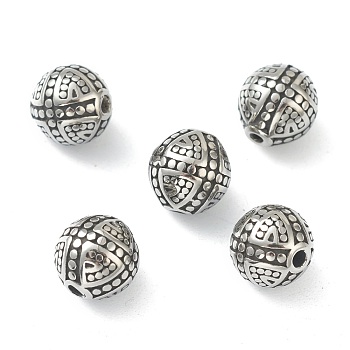 304 Stainless Steel Beads, Round, Stainless Steel Color, 9.5x9mm, Hole: 1.5mm