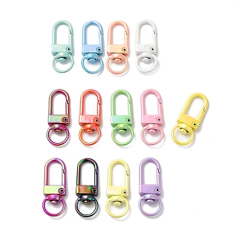 Spray Painted Alloy Swivel Clasps, Mixed Color, 33.5x12x6mm, Hole: 10mm