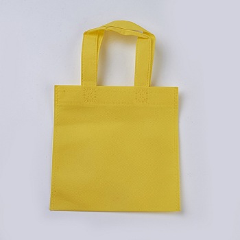 Eco-Friendly Reusable Bags, Non Woven Fabric Shopping Bags, Yellow, 33x19.7cm