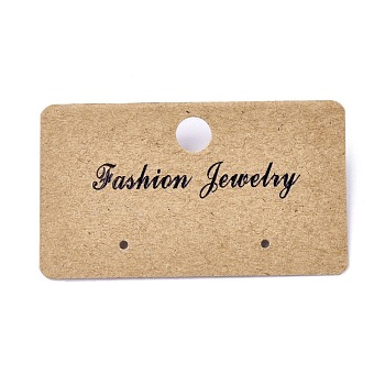 Plastic Jewelry Display Cards, for Hanging Earring Display, Rectangle, Tan, 30.5x51.5x6mm, Hole: 1.4mm and 6mm, 100sheets/bag