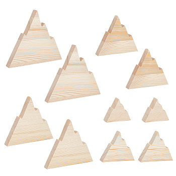 10Pcs 5Styles Wood Cutouts, Mountain, 4.9~14.8x4.8~17.8x1.8~1.85cm, 2pcs/style