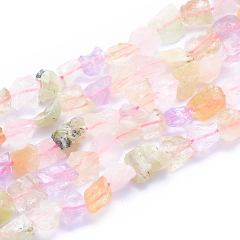 Raw Rough Natural Mixed Quartz Beads Strands, Nuggets, 6~12x6~10x5~8mm, Hole: 0.7mm, about 48pcs/strand, 15.75 inch(40cm)