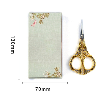 Stainless Steel Flower Scissors, Embroidery Scissors, Sewing Scissors, with Zinc Alloy Handle, Antique Golden, 112.5x53.2mm