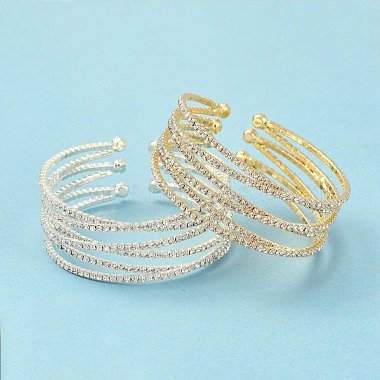 Bracelets multicouches en strass en alliage de fer(BJEW-B052-02LG)-5