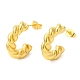 Ion Plating(IP) 304 Stainless Steel Rope Chains Shape Stud Earrings(EJEW-B026-04G)-1
