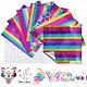 CRASPIRE 7 Sheets Waterproof PET Rainbow Gradient Color Stickers(DIY-CP0007-13)-1