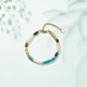 Natural & Synthetic Mixed Gemstone Disc Beaded Bracelet(BJEW-JB08530)-2
