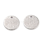 Tarnish Resistant 304 Stainless Steel Pendants, Flat Round, Stainless Steel Color, 10x1mm, Hole: 1mm(STAS-P282-03P)