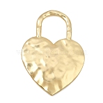 Alloy Big Pendants, Hammered Heart Charms, Matte Gold Color, 81x54.5x4mm, Hole: 28x22mm(AL-CBA5940-05MG)