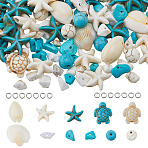 Summer Ocean Theme DIY Beads Kits, include Synthetic Turquoise, Synthetic Magnesite, Natural Cowrie Shell(DIY-HS0001-73)