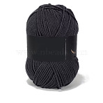 4-Ply Milk Acrylic Fiber Yarn for Tufting Gun Rugs, Amigurumi Yarn, Crochet Yarn, for Sweater Hat Socks Baby Blankets, Black, 2.5mm, about 113.74 Yards(104m)/Skein(PW-WG79AB6-05-1)