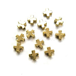 Brass Beads, Cross, Golden, 6x6mm(KK-WH0045-014)