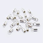 925 Sterling Silver Cord Ends, Silver, 6.5x2mm, Hole: 2mm, Inner Diameter: 1.5mm(STER-F036-21S-1.5mm)