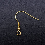 304 Stainless Steel Earring Hooks, with Horizontal Loop, Golden, 22mm, Hole: 2mm, 21 Gauge, Pin: 0.7mm(STAS-S105-JN469-2)