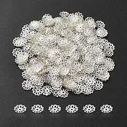 Iron Bead Caps, Multi-Petal, Silver, 9mm, Hole: 1.5mm(IFIN-YW0001-69S)