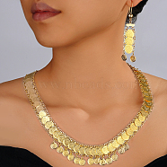 Gold Plated Fashionable Brass Necklace & Dangle Earrings Set for Women(EW2048)