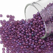 TOHO Round Seed Beads, Japanese Seed Beads, Matte, (625F) Raspberry Matte Luster, 11/0, 2.2mm, Hole: 0.8mm, about 5555pcs/50g(SEED-XTR11-0625F)