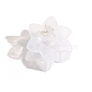 6-Petals Flower Shapes Plastic Claw Hair Clips, Hair Accessories for Women Girl, White, 35x40mm(PW-WG48387-05)