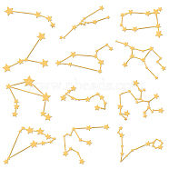 12Pcs 12 Styles Custom Carbon Steel Self-adhesive Picture Stickers, Golden, Constellation Pattern, Constellation Pattern, 40x40mm, 1pc/style(DIY-OC0009-18)