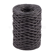 Paper Cords for DIY Jewelry Making, with Iron Wire Inside, Black, 2mm, about 54.68 yards(50m)/roll(OCOR-WH0032-20)