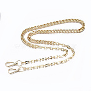 Bag Chains Straps, Brass Curb Link Chains and Iron Cable Link Chains, with Alloy Swivel Clasps, for Bag Replacement Accessories, Light Gold, 106.5x1cm(KK-S361-001KC)