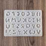 Silicone Pendant Molds, Resin Casting Molds, Alphabet, White, 98x150x5mm, Hole: 1.7mm(SENE-M003-04A)