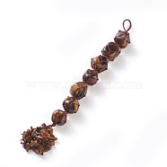 Natural Tiger Eye Car Hanging Decorations, Pendant Decorations, 220mm(HJEW-O002-02)