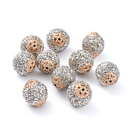 Handmade Indonesia Beads, with Metal Findings, Round, Golden, Silver, 19.5x18.5~19mm, Hole: 1.5mm(IPDL-P003-16M)