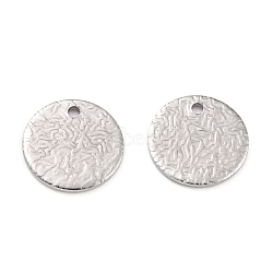 Tarnish Resistant 304 Stainless Steel Pendants, Flat Round, Stainless Steel Color, 10x1mm, Hole: 1mm(STAS-P282-03P)