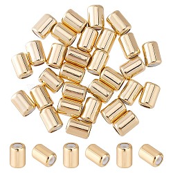 ARRICRAFT 30Pcs Brass Beads, with Silicone Inside, Column, Golden, 5.5x4mm, Hole: 1mm(KK-AR0004-27)