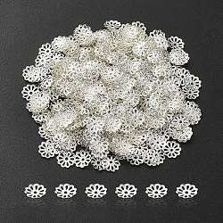 Iron Bead Caps, Multi-Petal, Silver, 9mm, Hole: 1.5mm(IFIN-YW0001-69S)