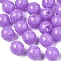 Luminous Acrylic Beads, Glow in the Dark, Round, Dark Orchid, 10mm, Hole: 2.5mm, about 950pcs/500g(MACR-S273-53A)