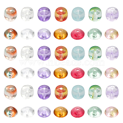 280pcs 14 Style Transparent Glass Beads, Barrel & Abacus/Disc, Mixed Color, 7.5~8.5x4.5~6mm, Hole: 1.5~1.6mm, 20pcs/style(GLAA-CA0001-49)