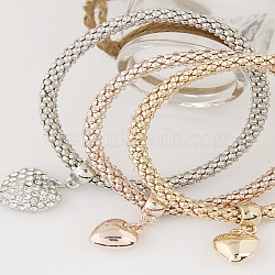 3Pcs Alloy Rhinestone Charm Bracelets, Stackable Bracelets for Women, Tree of Life, Inner Diameter: 2-1/8 inch(5.5cm)(WGE2207-05)