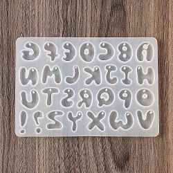 Silicone Pendant Molds, Resin Casting Molds, Alphabet, White, 98x150x5mm, Hole: 1.7mm(SENE-M003-04A)