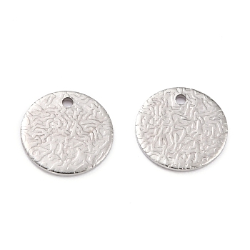 Tarnish Resistant 304 Stainless Steel Pendants, Flat Round, Stainless Steel Color, 10x1mm, Hole: 1mm