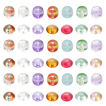 280pcs 14 Style Transparent Glass Beads, Barrel & Abacus/Disc, Mixed Color, 7.5~8.5x4.5~6mm, Hole: 1.5~1.6mm, 20pcs/style