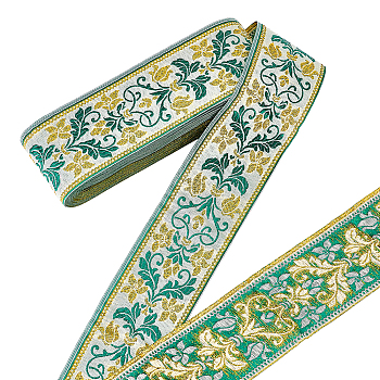 13~15M Curtain Decoration Ethnic Polyester Ribbon, Flower, 2-3/8 inch(60mm), about 14.22~16.40 Yards(13~15m)/Set