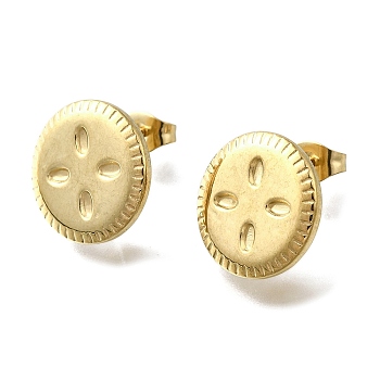 304 Stainless Steel Stud Earring Findings, Real 14K Gold Plated, Sun, 14.5mm, Hole: 2mm, Pin: 0.8x12.5mm