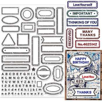 Custom PVC Plastic Stamps, for DIY Scrapbooking, Photo Album Decorative, Cards Making, Stamp Sheets, Film Frame, Letter Pattern, 29.7x21cm