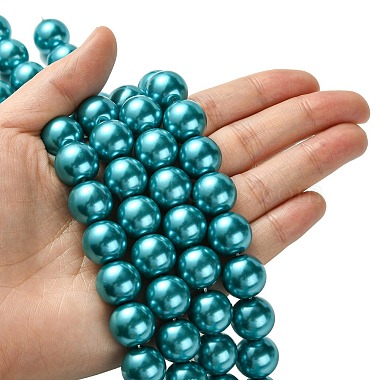 Eco-Friendly Glass Pearl Beads Strands(HY-A008-14mm-RB073)-4