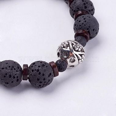 Dyed Natural Lava Rock Beads Stretch Bracelets(BJEW-G567-27)-4