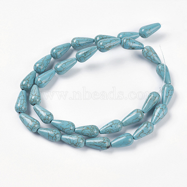 14mm Turquoise Drop Synthetic Turquoise Beads