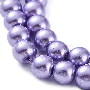 Baking Painted Pearlized Glass Pearl Round Bead Strands(HY-Q330-8mm-27)-3