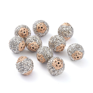 20mm Silver Round Polymer Clay Beads
